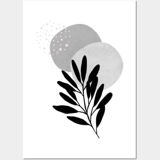 Black Plant Collage- Nature and Geometry- Plant Lover Posters and Art